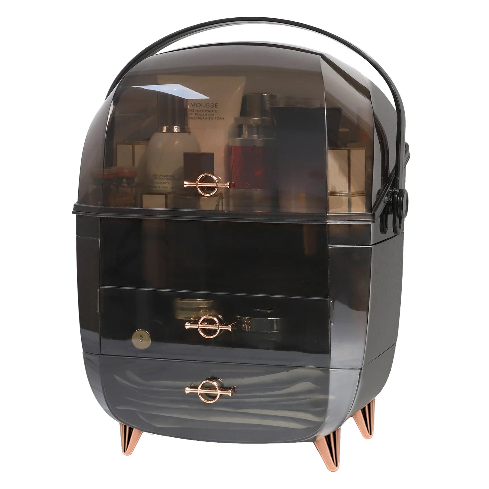 Portable Makeup Storage Organizer for Vanity (Black)