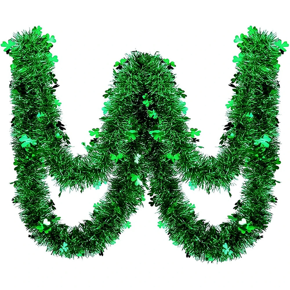 St. Patrick's Day Lucky Grass Wreath Green Garland for Irish Decor