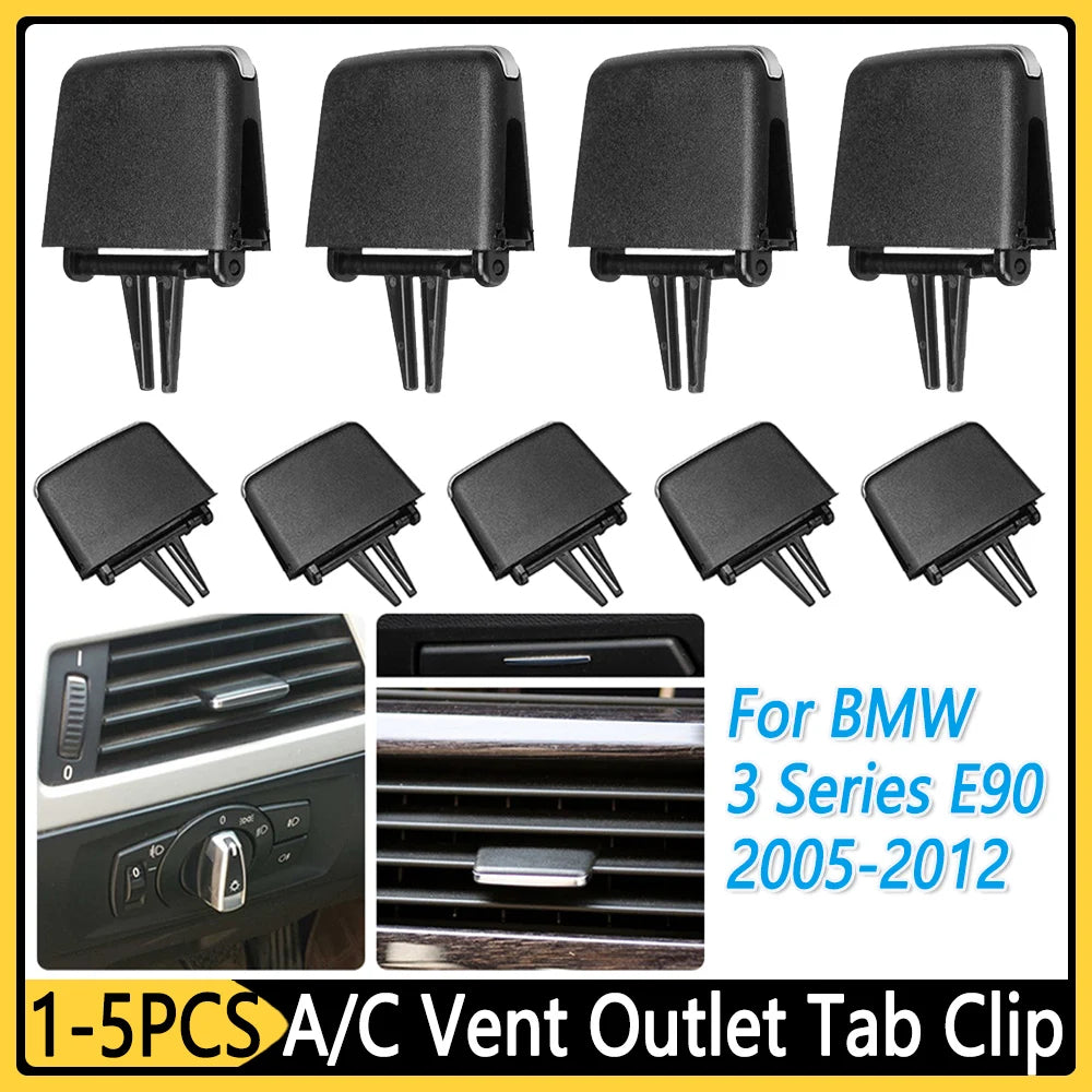 5PCS Black Car Front A/C Air Vent Outlet Tab Clip Repair Kit for BMW 3 Series E90