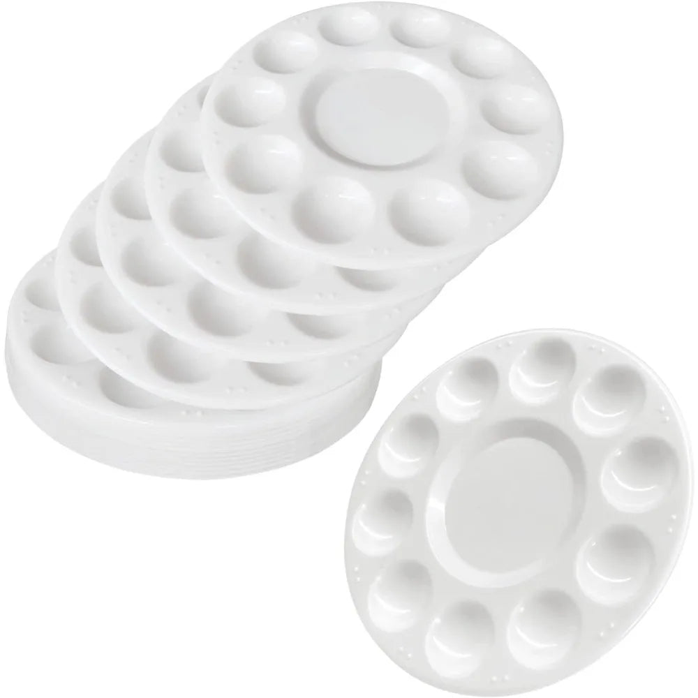 Plastic White Paint Palettes 15-Pack for Students