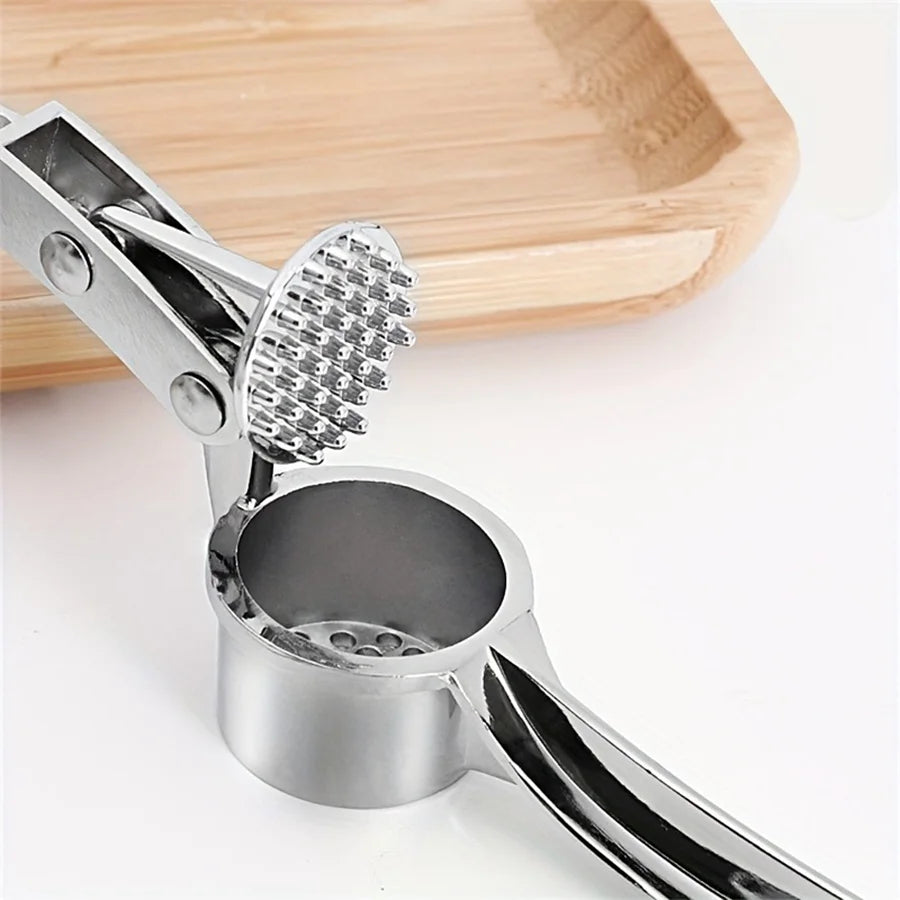 Heavy Duty Garlic Press Multi-Tool – 18cm Aluminum Garlic Crusher Mincer