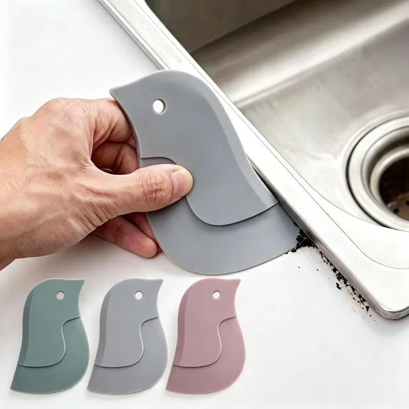 3-Pack Silicone Penguin Scrapers – Flexible Dough Cutters &amp; Grease Cleaning Tools for Baking, Pots, Pans &amp; Sinks