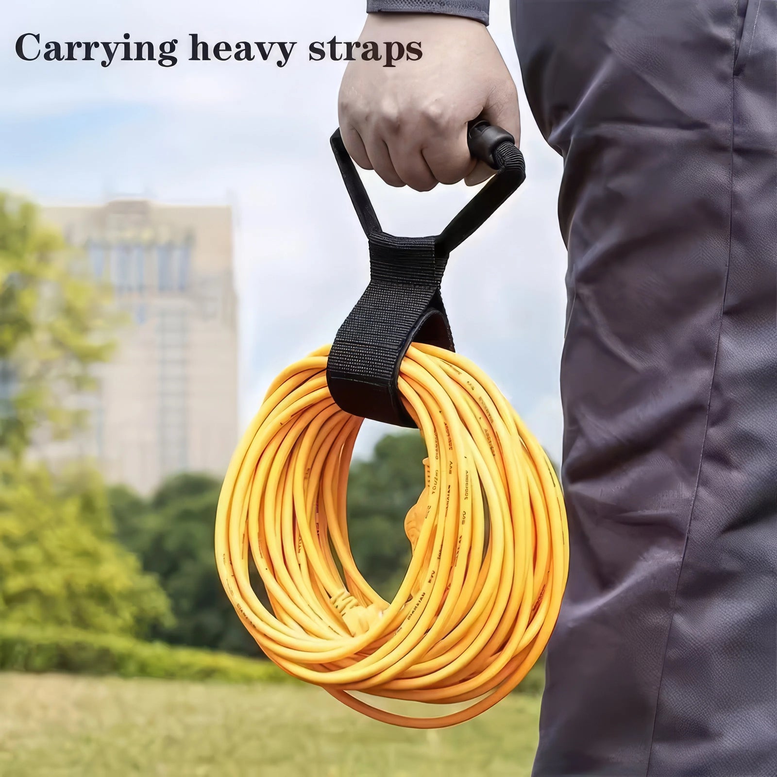 Heavy-Duty Storage Belt with Portable Handle – Anti-Winding Extension Cord Organizer