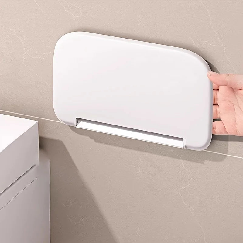 Wall-Mounted Plastic Storage Shelf, 27-Inch Hole-Free Organizer with Multi Compartments for Bathroom &amp; Office