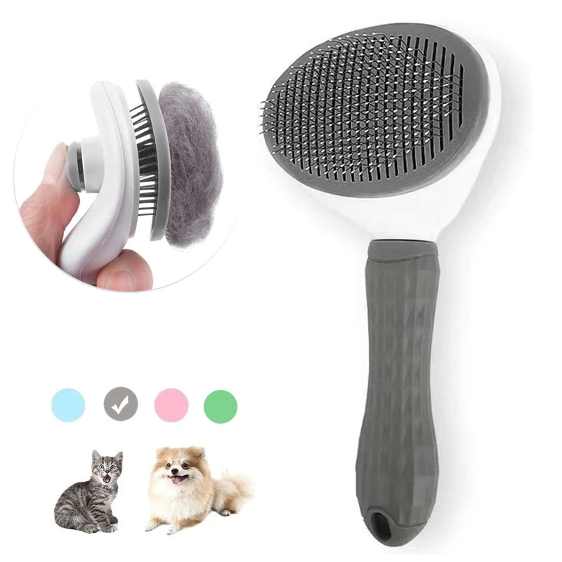 Cat Brush Remove Hair Pet Hair Removal Comb for Cats (Gray)