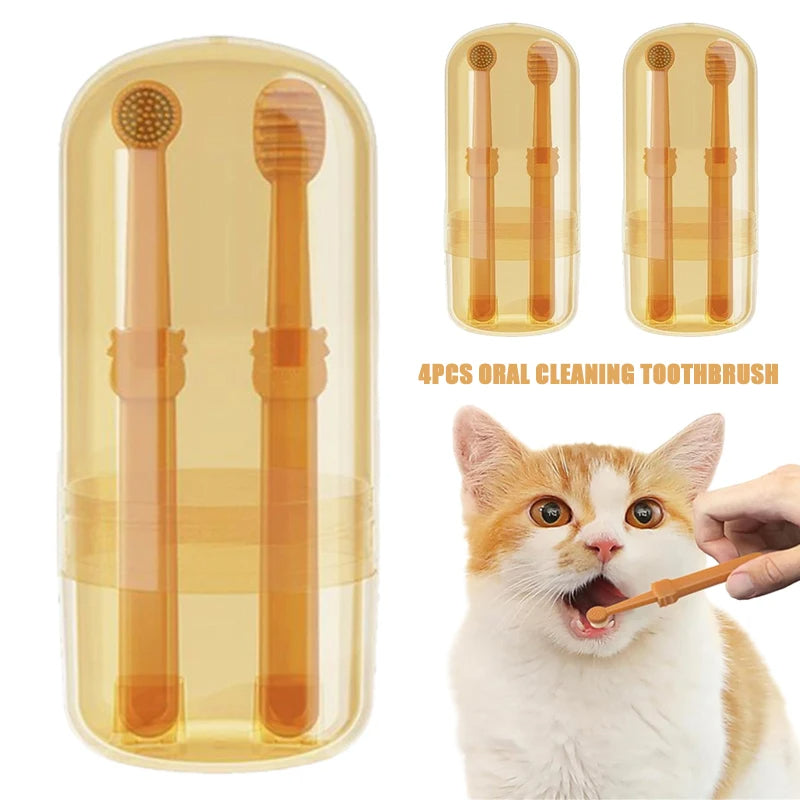 Teeth Whitening Dog Cat Silicone Soft Toothbrush Oral Care Puppy Toothbrush