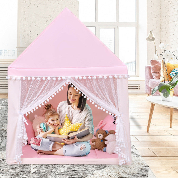 Play Tent Large Playhouse Children Play Castle Fairy Tent Gift with Mat