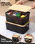 Plastic Storage Bins with Bamboo Lids 6PCS for Kitchen Room Bedroom Organizer