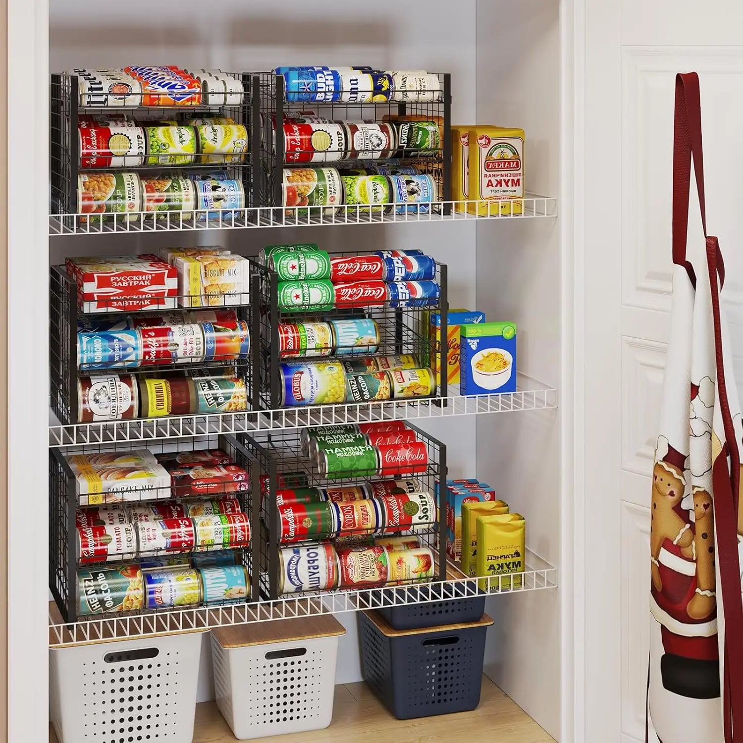 Adjustable Stackable Can Organizer 3-Tier for Pantry Storage