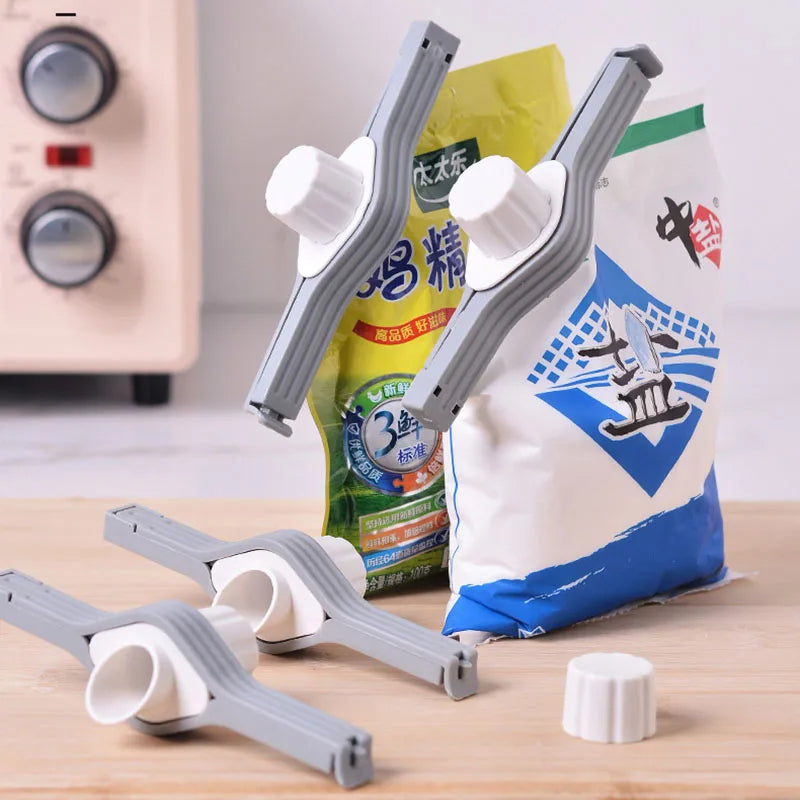 Snack Food Preservation Clip Gadget 3PCS Kitchen Accessories (Gray)