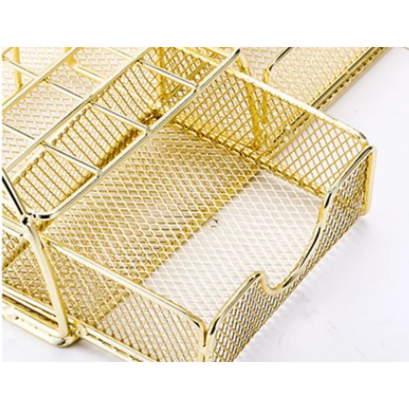 Elegant Nordic Metal Desk Organizer
