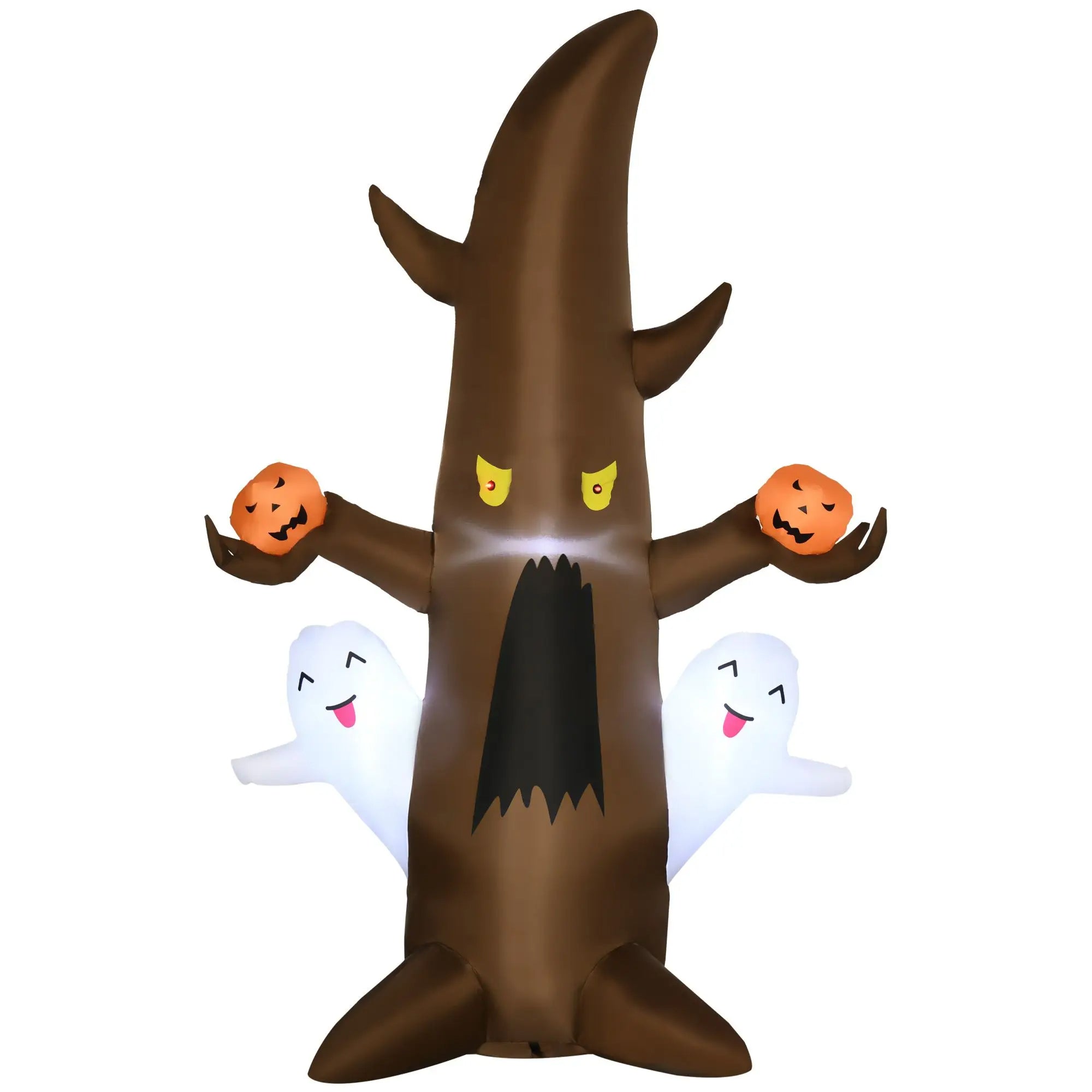 5ft LED Inflatable Halloween Ghost Tree with Pumpkins