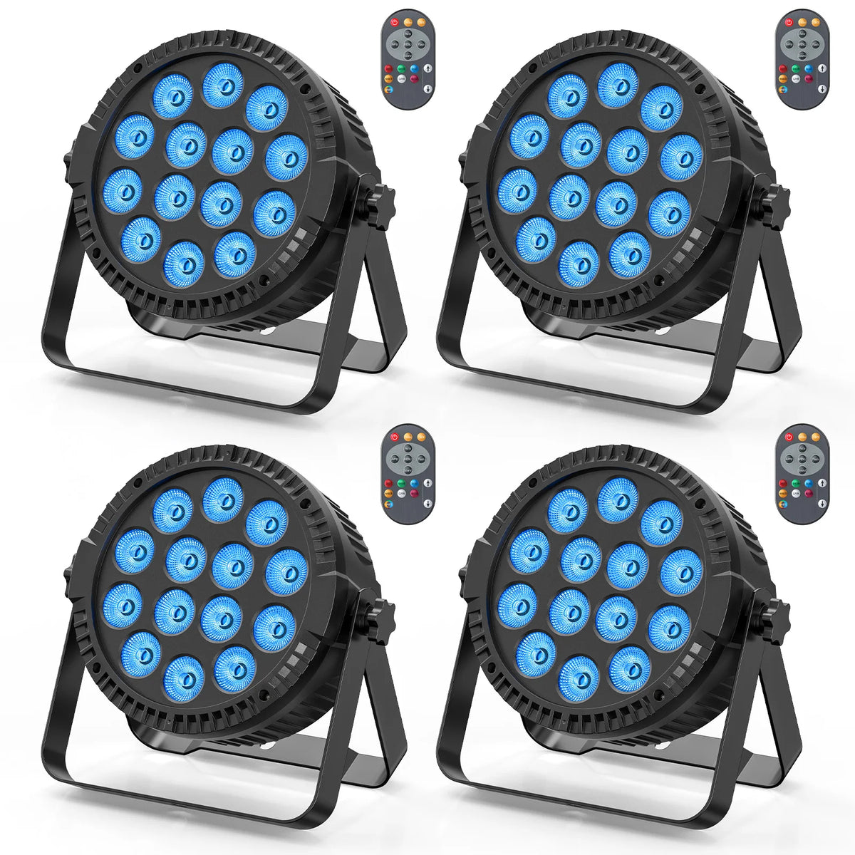 4 in 1 LED Stage Light 4PCS 80W Remote Control (US Plug)