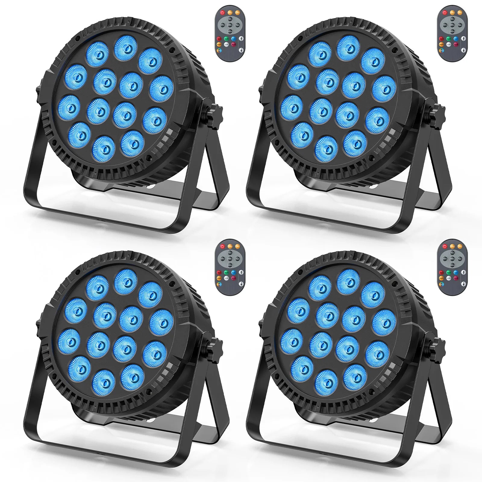 4 in 1 LED Stage Light 4PCS 80W Remote Control (US Plug)