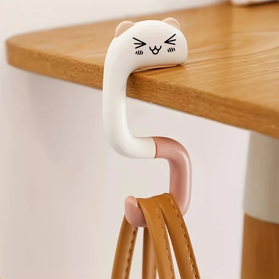 Portable Pink Handbag Hook for Desks