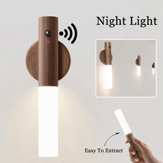 Modern Wood Night Light with Adjustable Brightness (Warm)