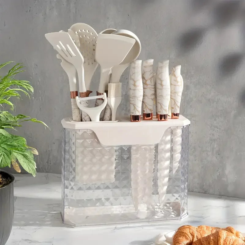 Stainless Steel Knife Set 16PCS Silicone Kitchenware