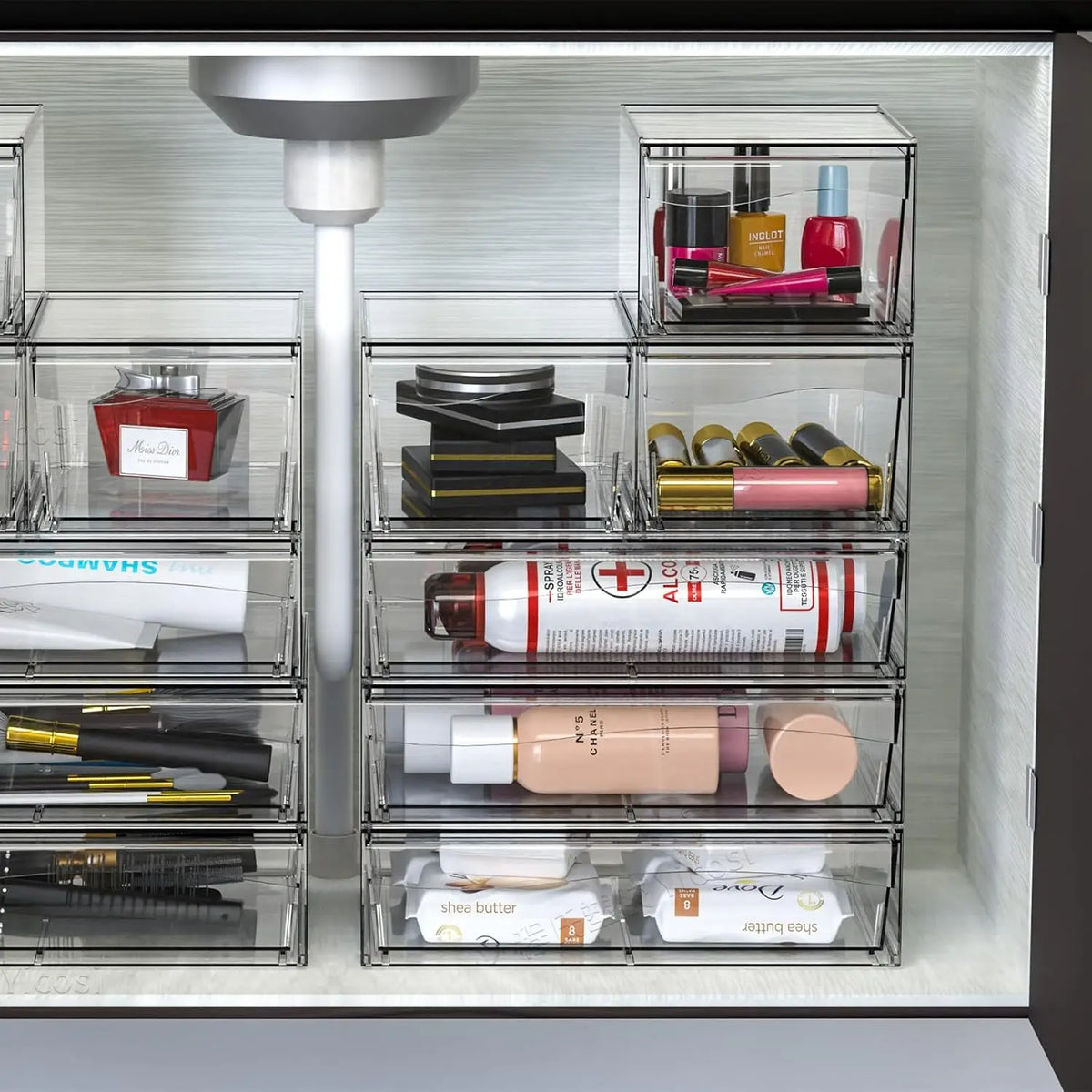 6 Pack Acrylic Drawer Organizer and Make Up Organizers and Storage