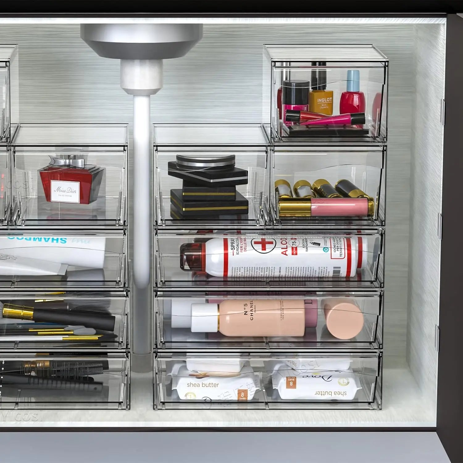 6 Pack Acrylic Drawer Organizer and Make Up Organizers and Storage