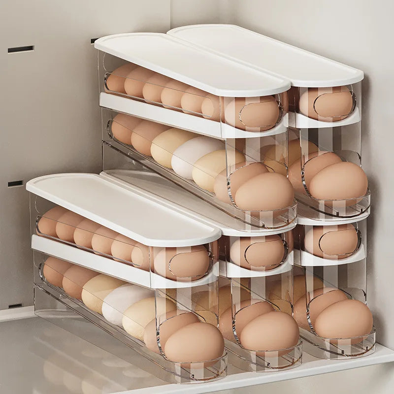 Automatic Rolling Double-layer Egg Dispenser (Clear)