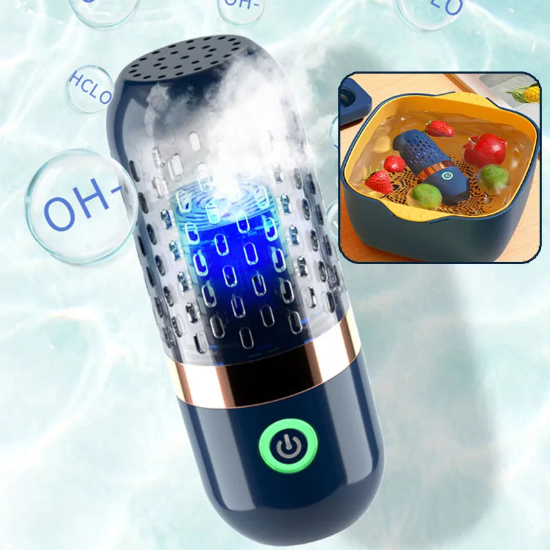 Portable Capsule Food Cleaner Ultrasonic Portable Vegetable & Fruit Purifier