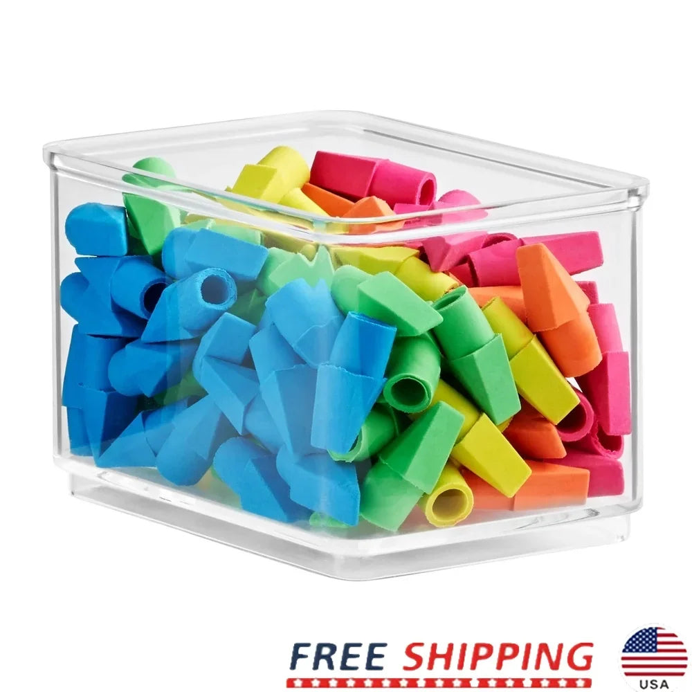 Multipurpose 6-Piece Clear Stackable Organizers Small Storage Bins