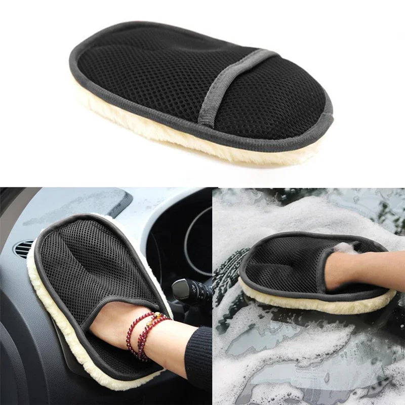 Car Cleaning Brush Cleaner Wool Soft Car Washing Gloves Cleaning Brush