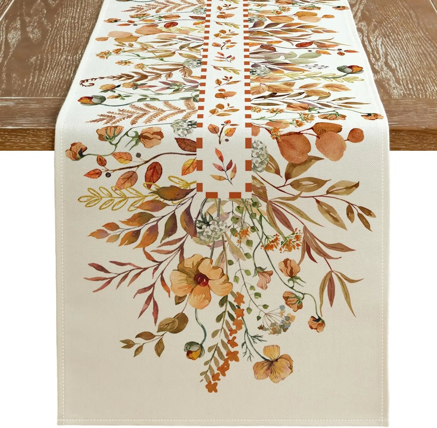 Linen Fall Table Runner for Thanksgiving Table Decor