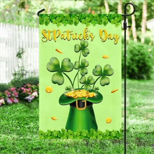 Happy St Patricks Day Double Sided Garden Flag (28x40inch)