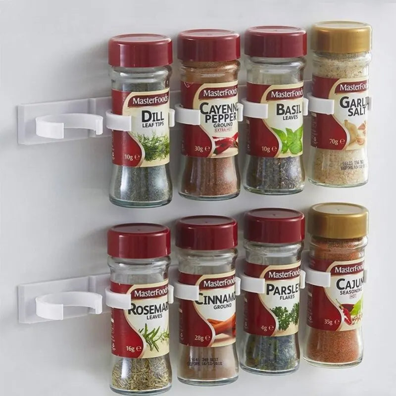 2pcs Adhesive Spice Bottle Organizer Space-Saving Kitchen Jar Rack