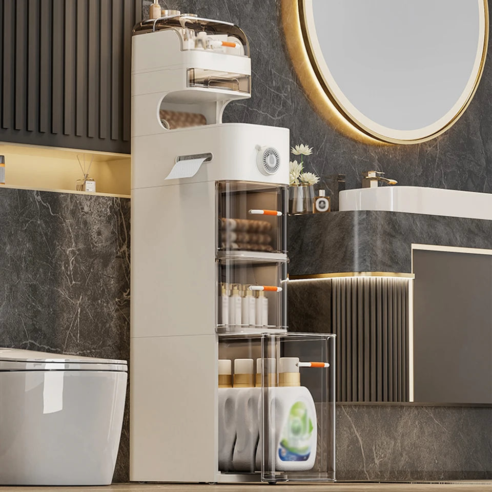 Slim Plastic Drawer Storage Cabinet for Bathroom Storage