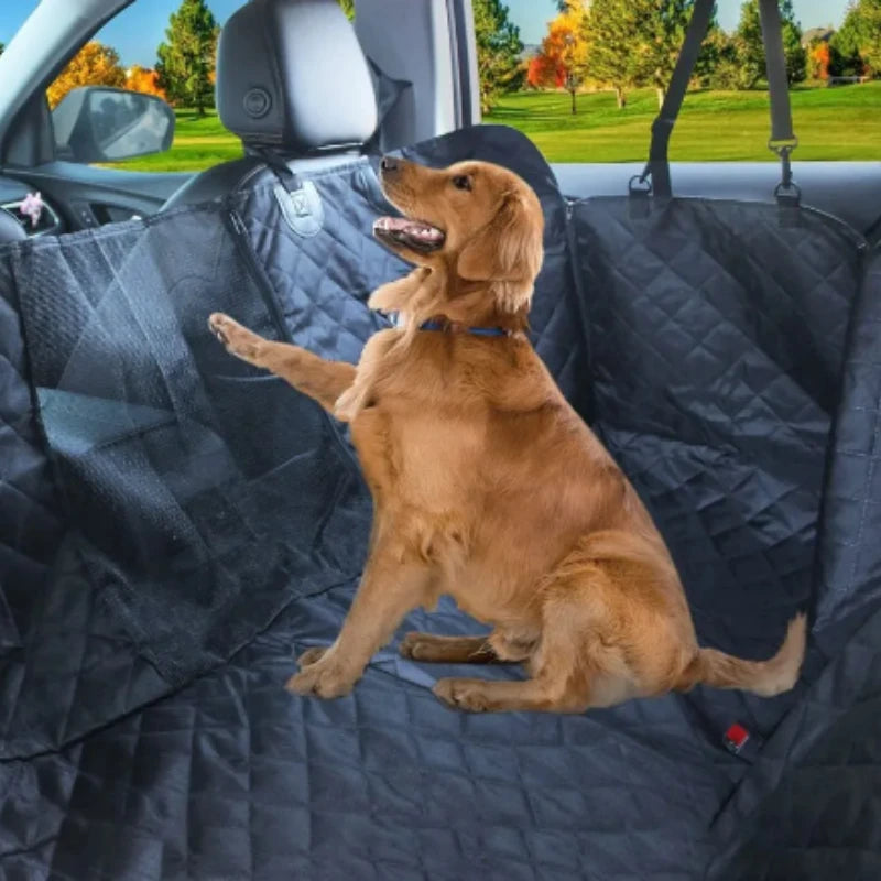 Pet Car Hammock Protector Waterproof Dog Car Seat Cover, Large (Black)