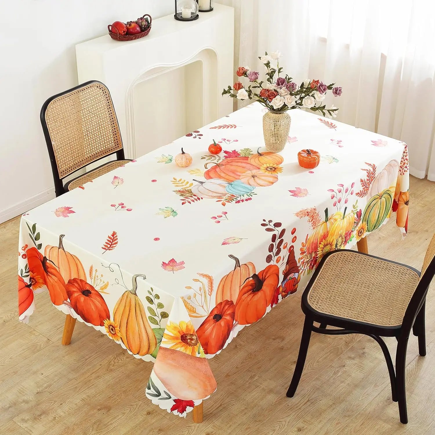 Waterproof Thanksgiving Table Cover with Maple Leaf (90 x 140cm)