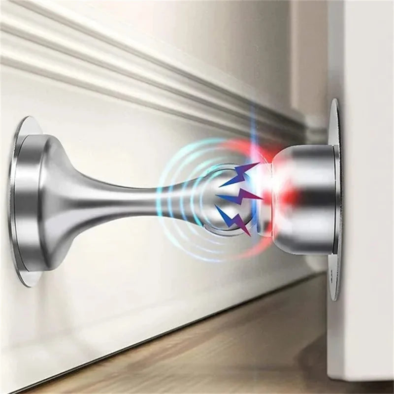 Magnetic Door Catch Stainless Steel Indoor Door Stop & Slam Stopper (Silver)