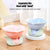 Raised Ceramic Cat Bowl Flower Pet Feeder for Small Dogs (Blue)