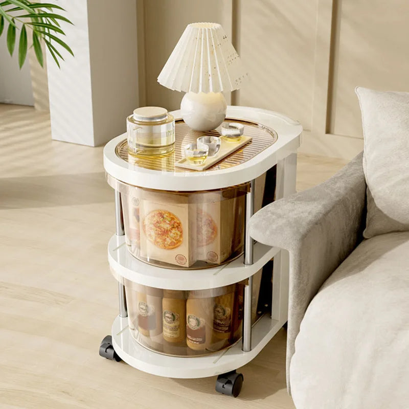 3-Tier Storage Trolley with Wheels (White)
