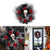 Gothic Skull Halloween Wreath with Red Roses