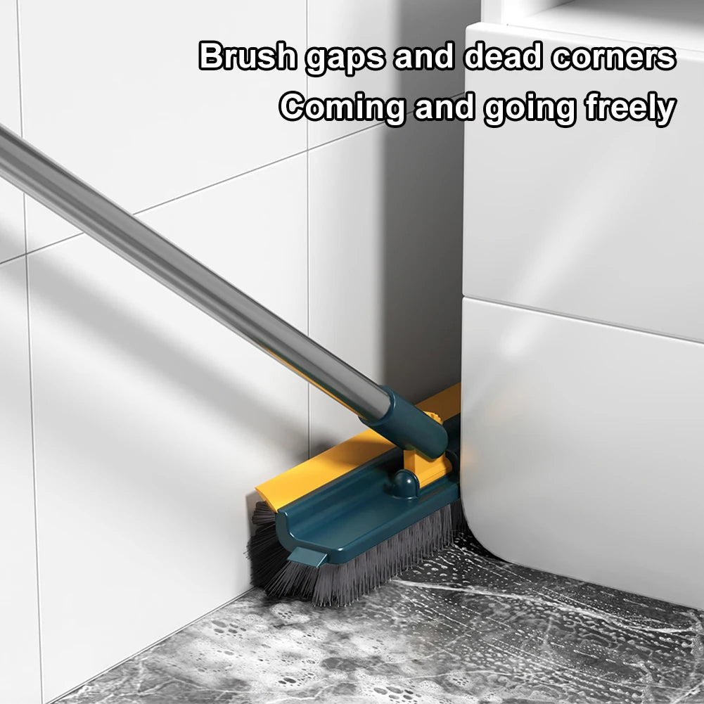 Long Handle Floor Scrubber for Shower Bathroom (Dark Green)