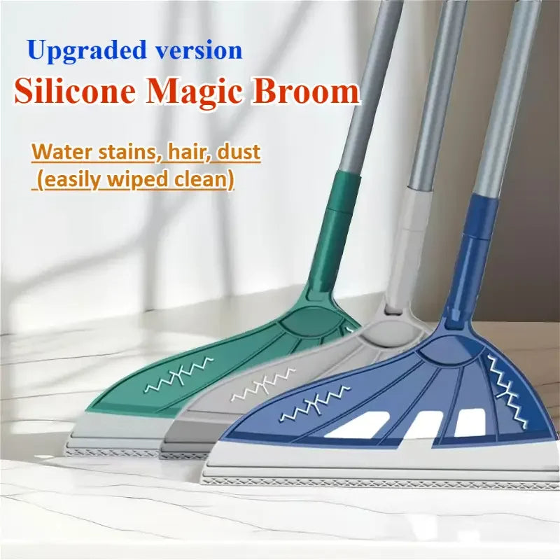 Rotating Magic Broom 180° Telescopic Static-Free Sweeper (Light Gray)