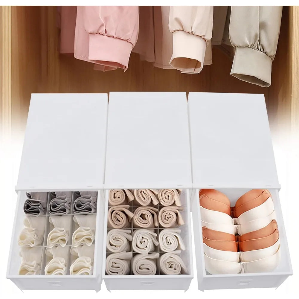 Stackable Drawer Organizers 3-Pack for Socks Underwear
