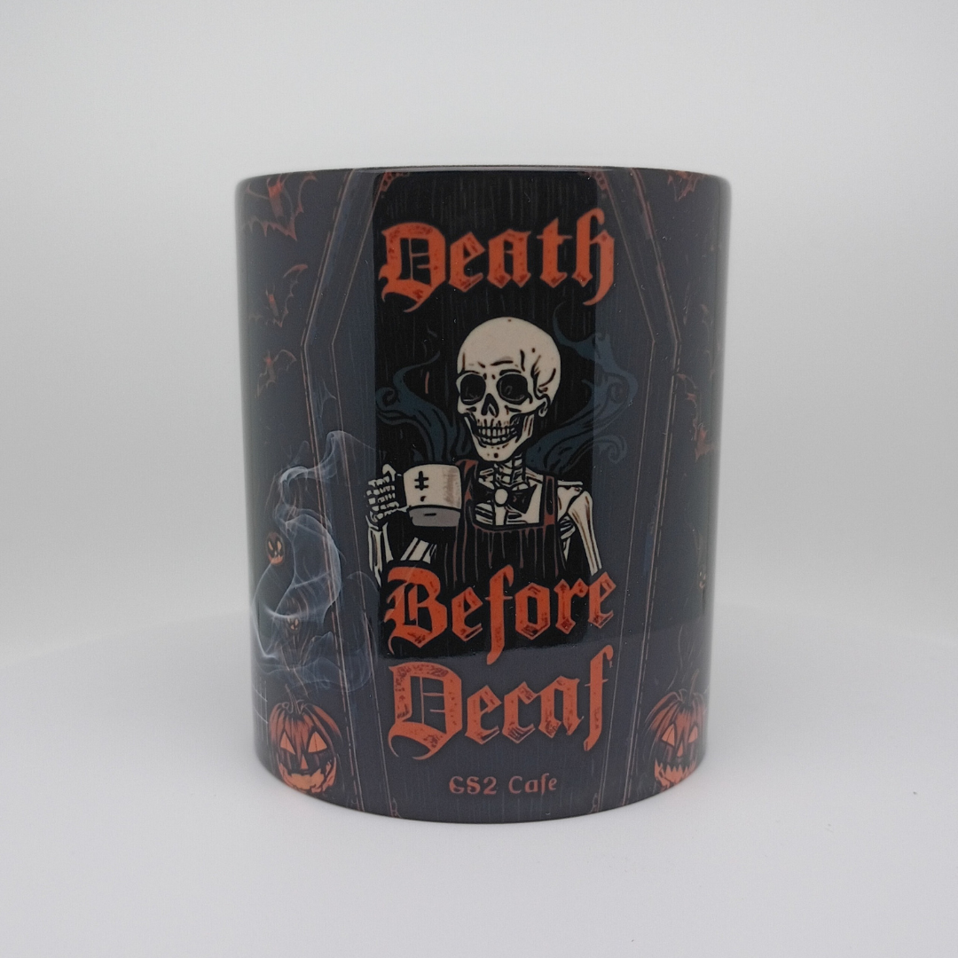Halloween Mug Death Before Decaf 11 Ounce for Home Office Halloween Gifts