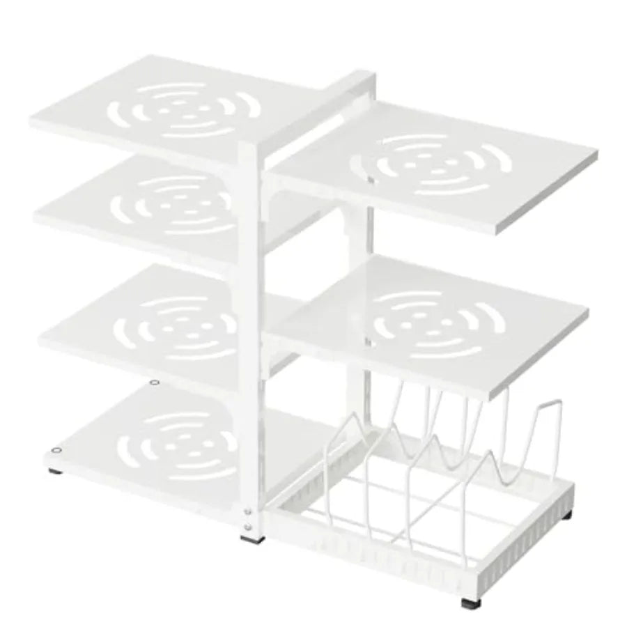 Heavy Duty 7-Tier Adjustable Pots and Pans Organizer Rack