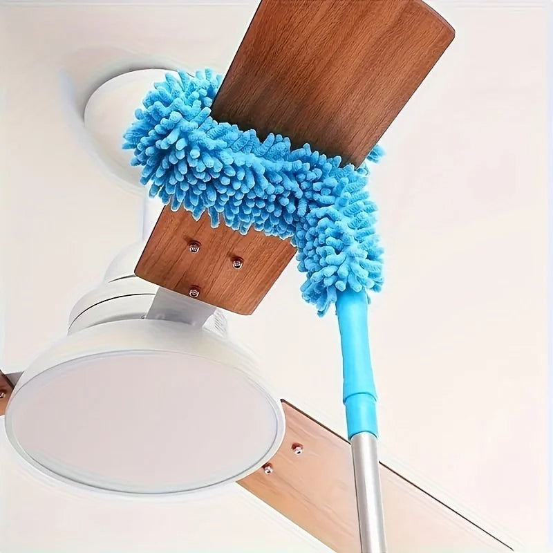 Telescopic Ceiling Fan Cleaner Extendable Duster for High Ceilings (Blue)