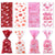 50pcs Valentines Treat Favor Bags Love Kisses Heart Design Clear Cellophane