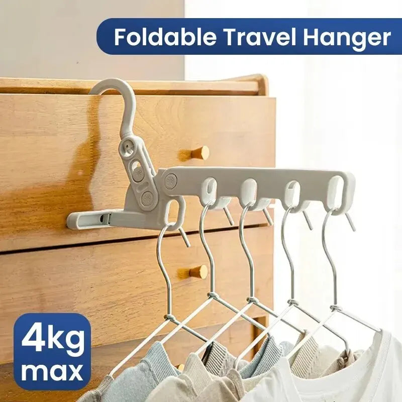 Portable Travel Hanger Folding Clothes Drying Rack 5 Holes