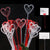 80Pcs Heart Plastic Flower Card Holder Message Card Clip for Bouquet Arrangement