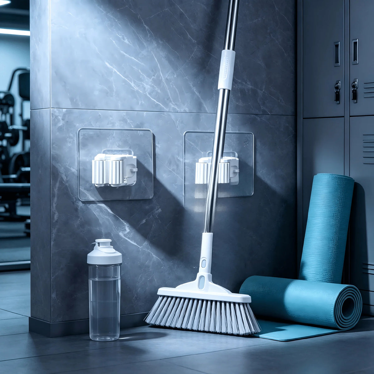 5PCS Self-Adhesive Mop Holder – No-Drill Wall Mount Organizer for Mops, Brooms &amp; Cleaning Tools