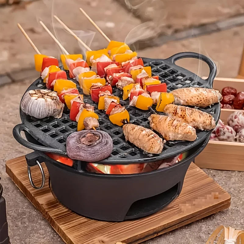 Portable BBQ Grill Round for Camping Picnic Party