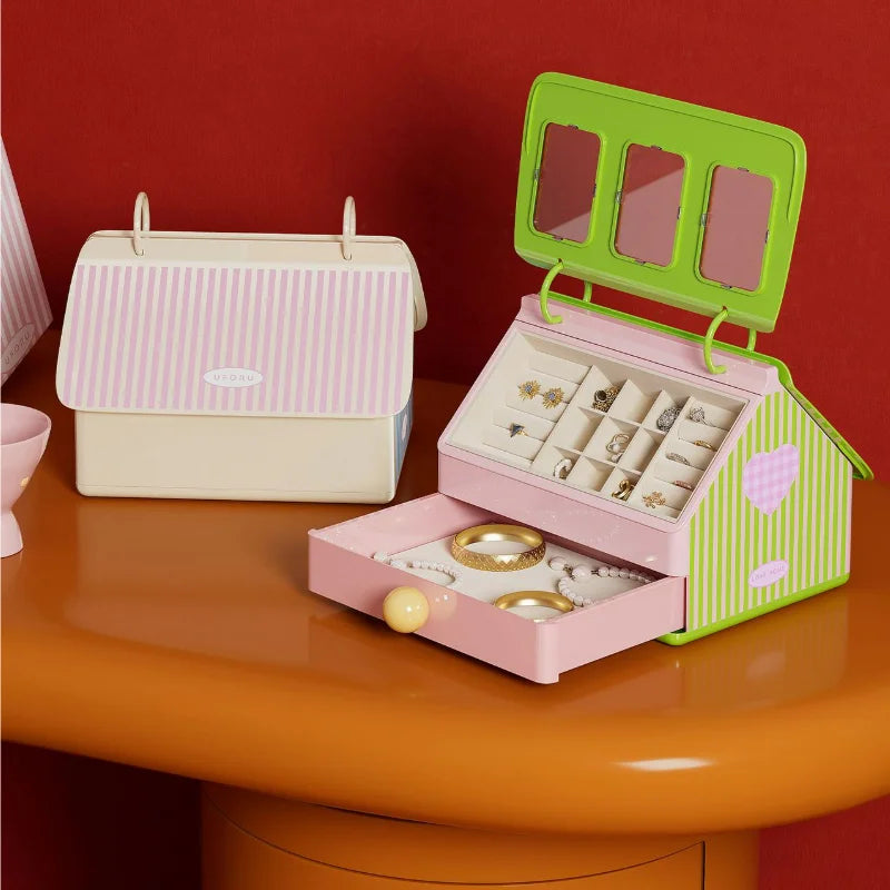 Cute Ornament-Style Cosmetic Storage Box (White)