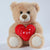 30CM Cute Heart Bear Plush Toy Red Heart Print for Home Decor and Gift (Brown)